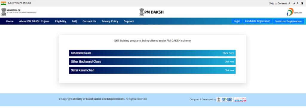 Viewing List Of Training Programs Under PM DAKSH Yojana