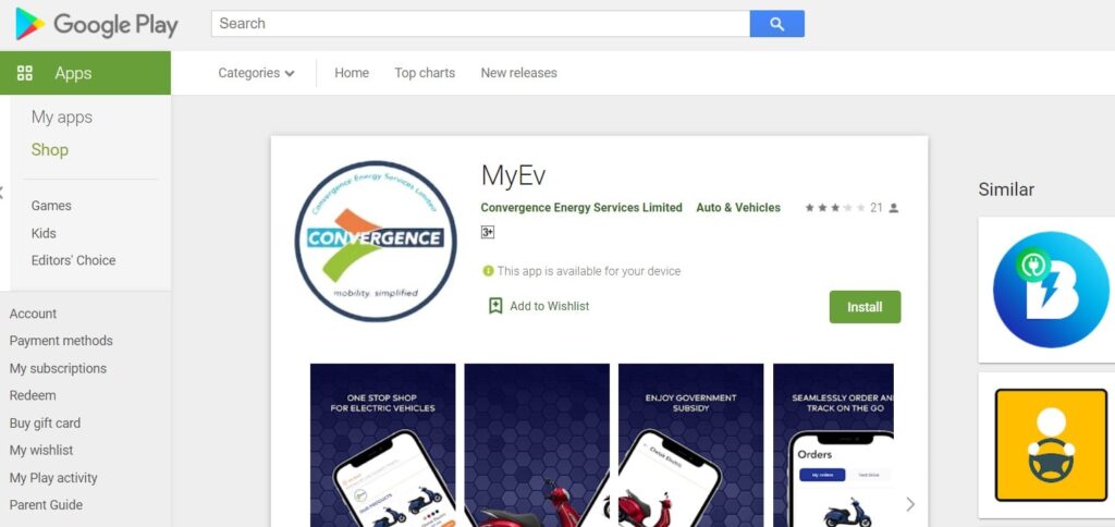 Downloading MyEV Application