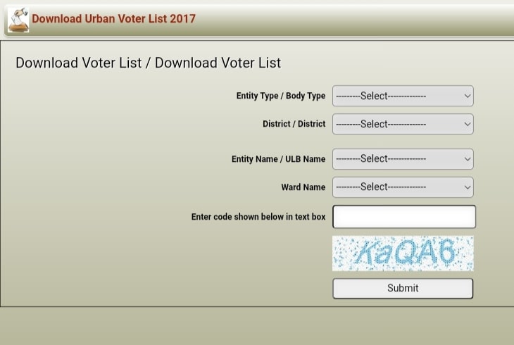 Downloading UP Voter List 