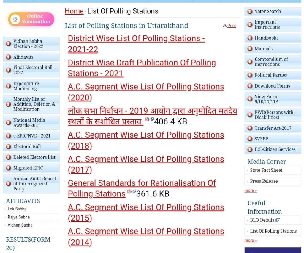 Viewing List Of Polling Stations