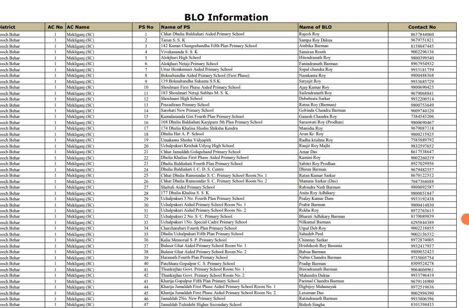 Viewing List Of BLO