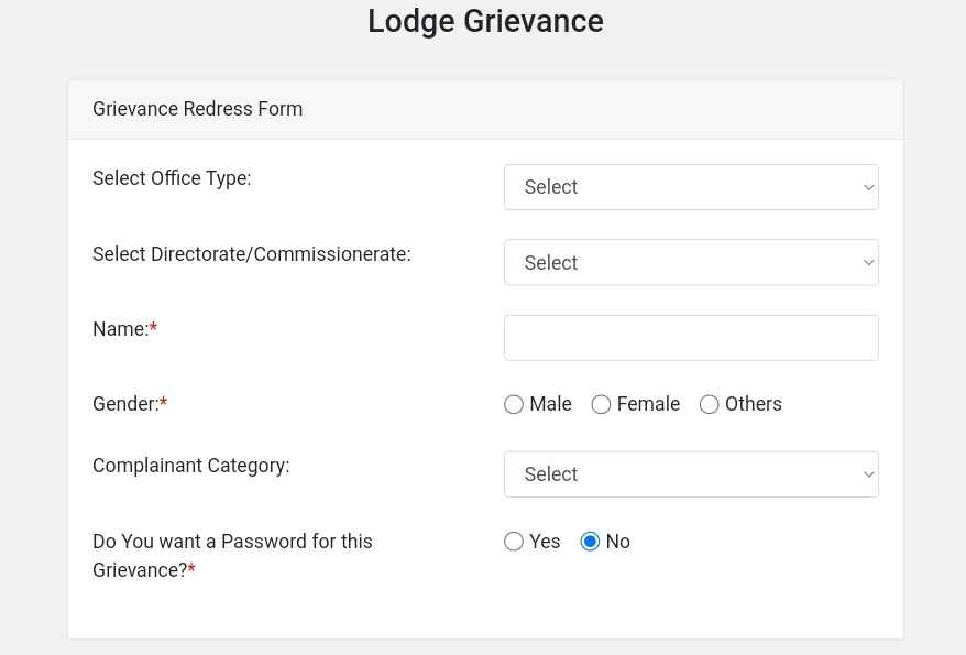 Lodging Grievance