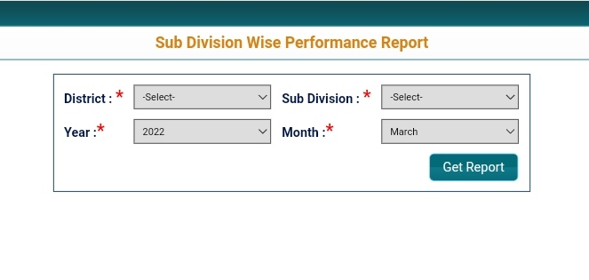 Viewing Sub-Division Wise Performance Report