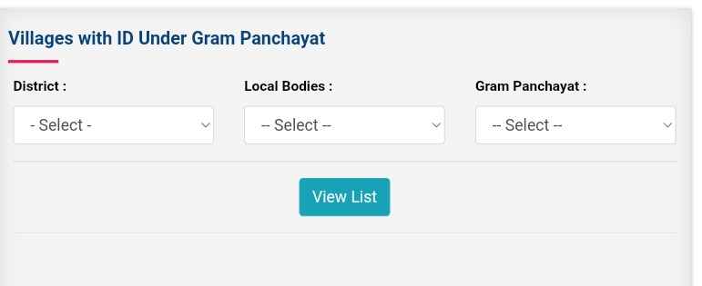 Procedure To View List Of Villages