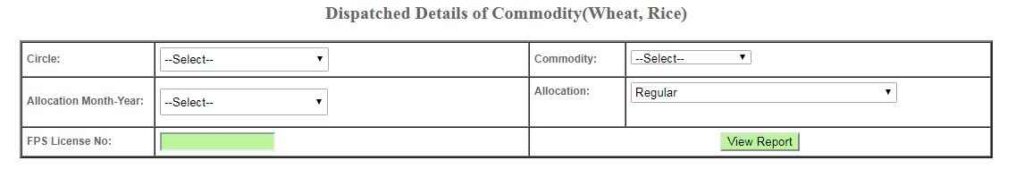 Viewing Dispatched Date Of Commodity (Wheat, Rice)