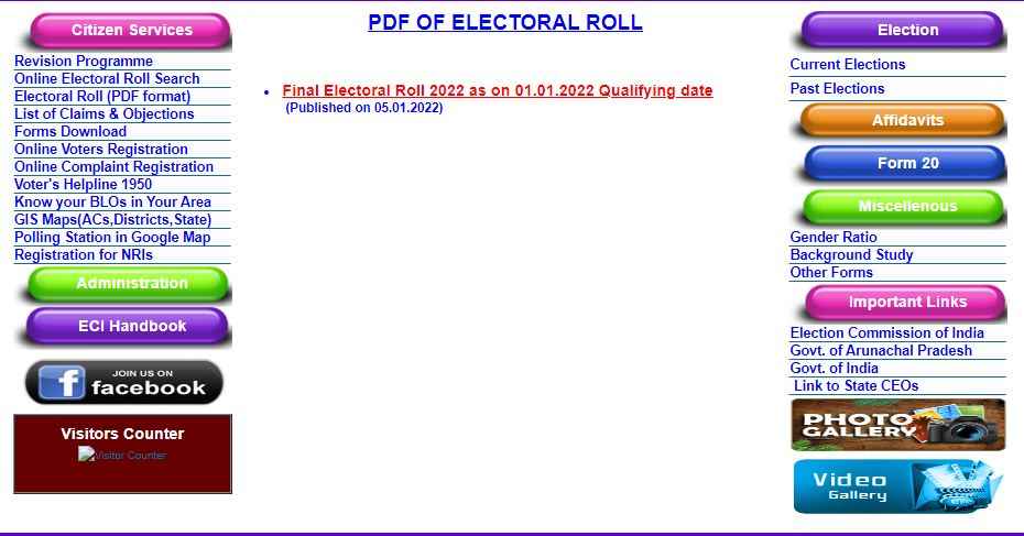 Process To Download Arunachal Pradesh Voter List 2023