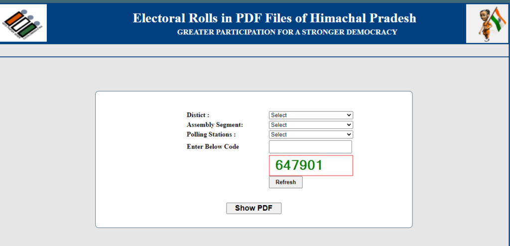Downloading Electoral Roll PDF Under Himachal Pradesh Voter List