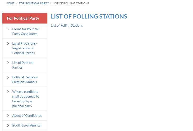 Process To View List of Polling Stations