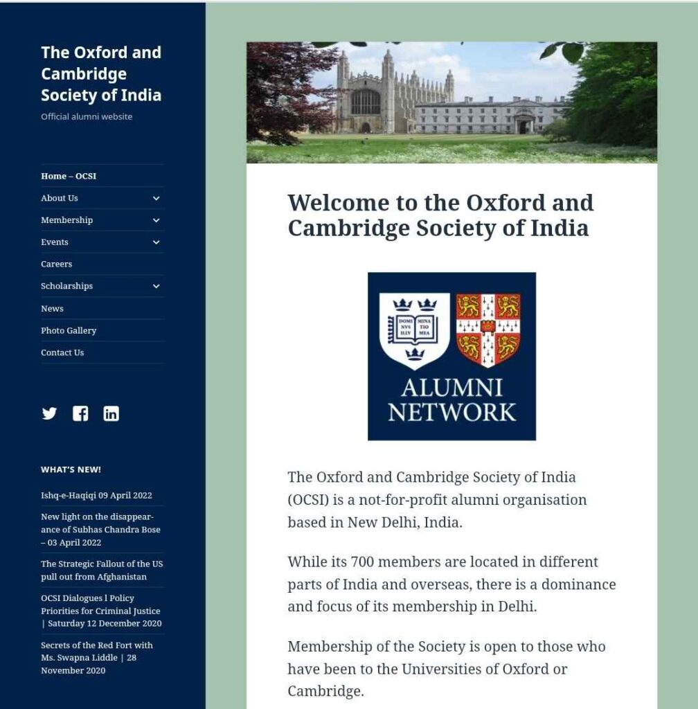 Process To Apply Online Under Oxford And Cambridge Society of India Scholarship